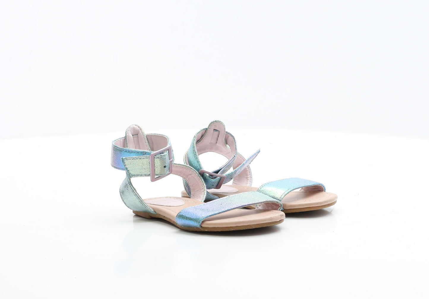 F&F Girls Blue Polyester Flat Sandal UK 9 EUR 27