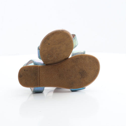 F&F Girls Blue Polyester Flat Sandal UK 9 EUR 27