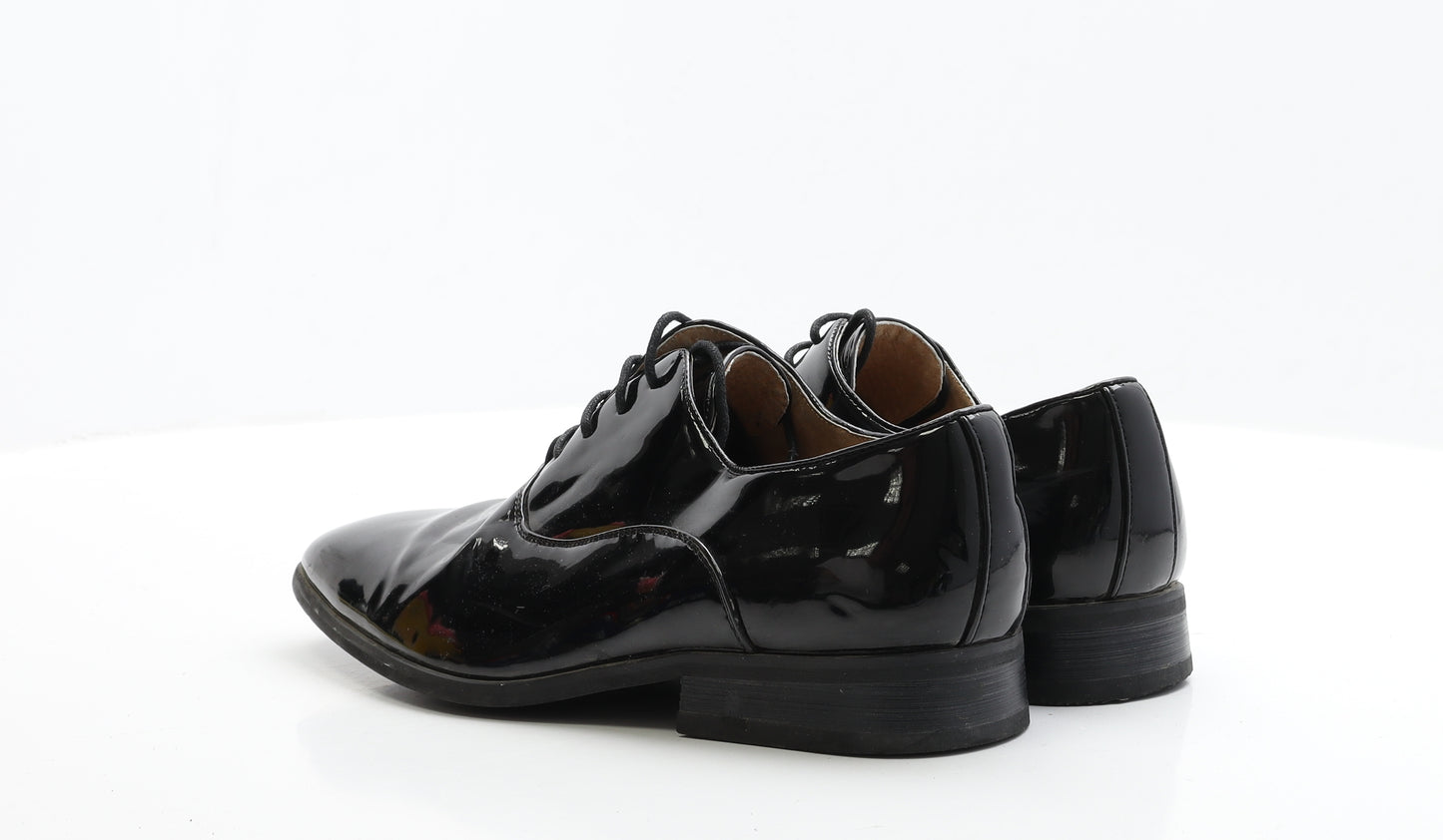 Goor Mens Black Patent Leather Oxford Dress UK 6 EUR 39