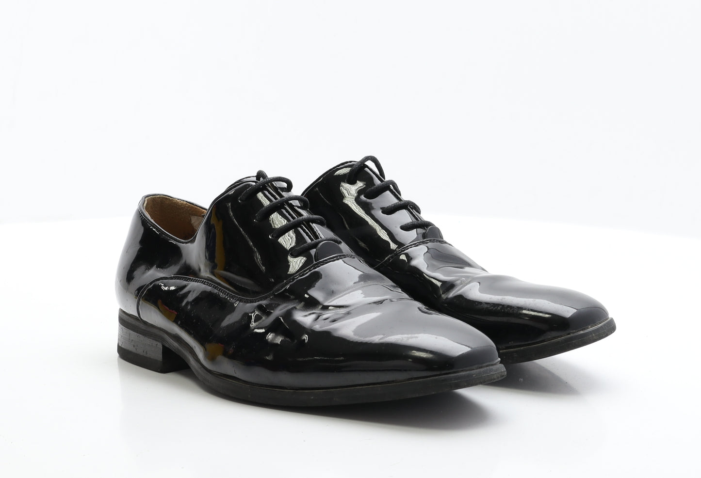 Goor Mens Black Patent Leather Oxford Dress UK 6 EUR 39