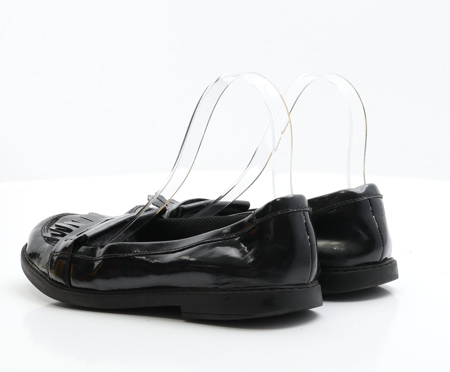 Preworn Girls Black Patent Leather Loafer Flat UK 5.5 EUR 39