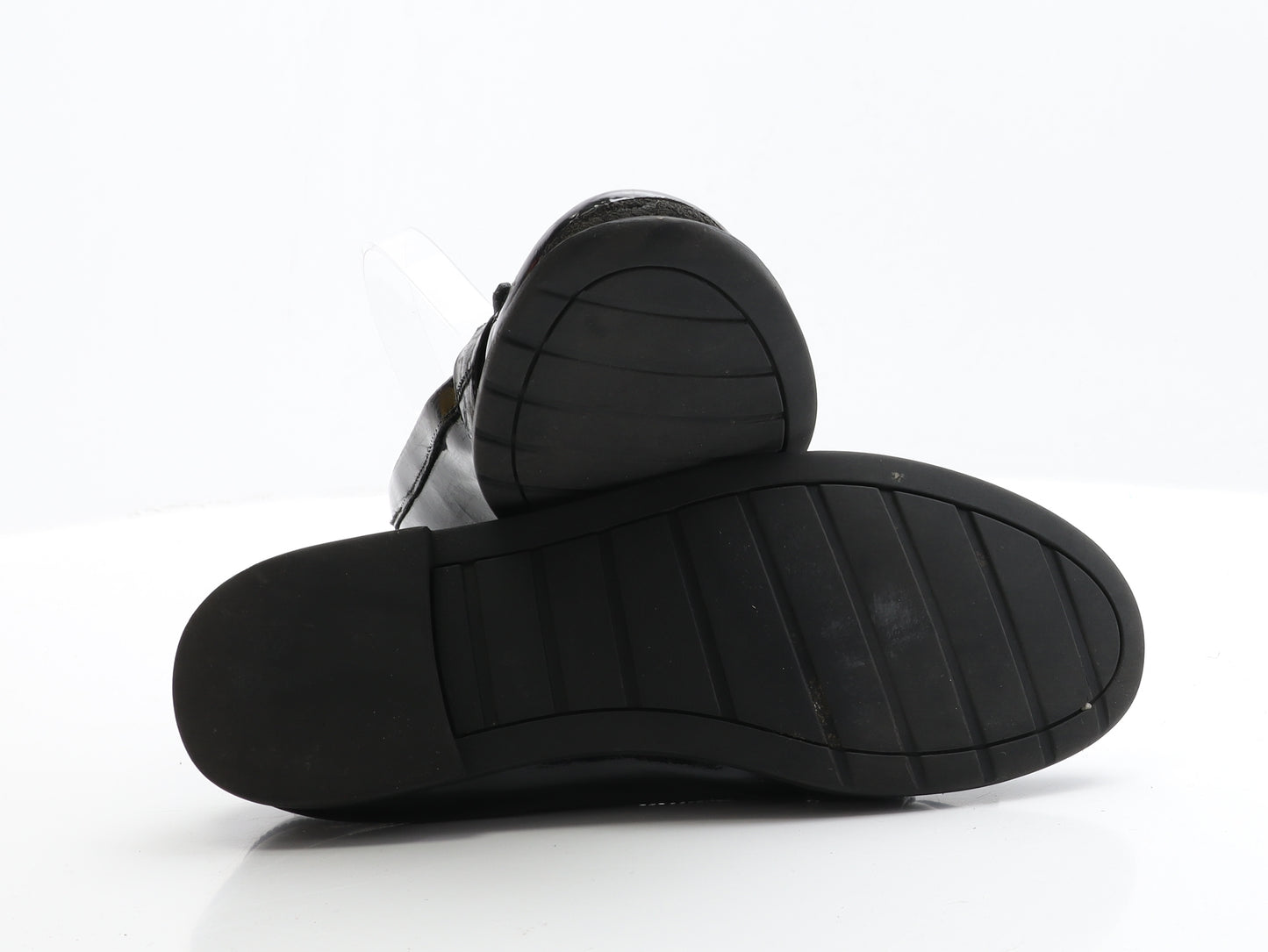 Preworn Girls Black Patent Leather Loafer Flat UK 5.5 EUR 39