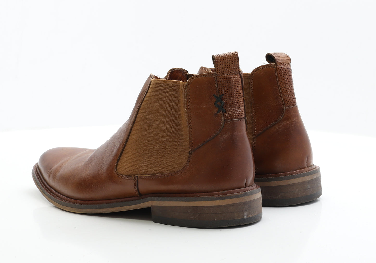 SOLE Mens Brown Faux Leather Chelsea Boot UK 10