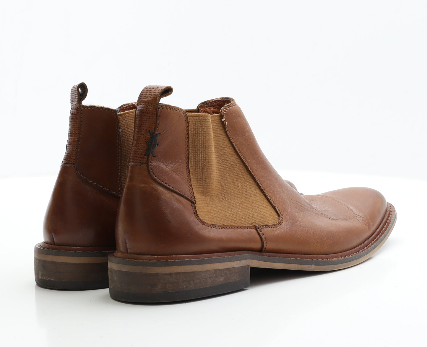 SOLE Mens Brown Faux Leather Chelsea Boot UK 10