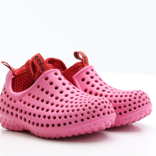Ccilu Girls Pink Polyester Slip On Flat UK 8.5 EUR 26 - Aqua Shoes