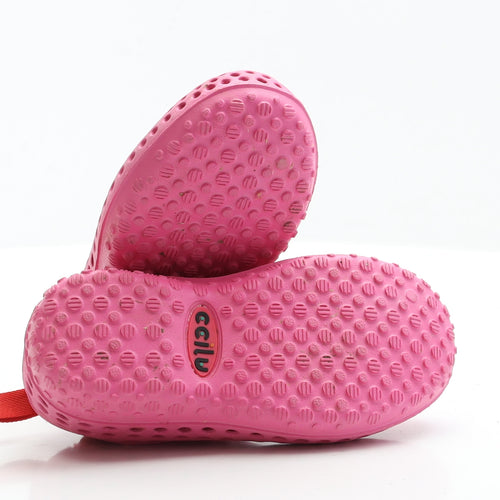 Ccilu Girls Pink Polyester Slip On Flat UK 8.5 EUR 26 - Aqua Shoes