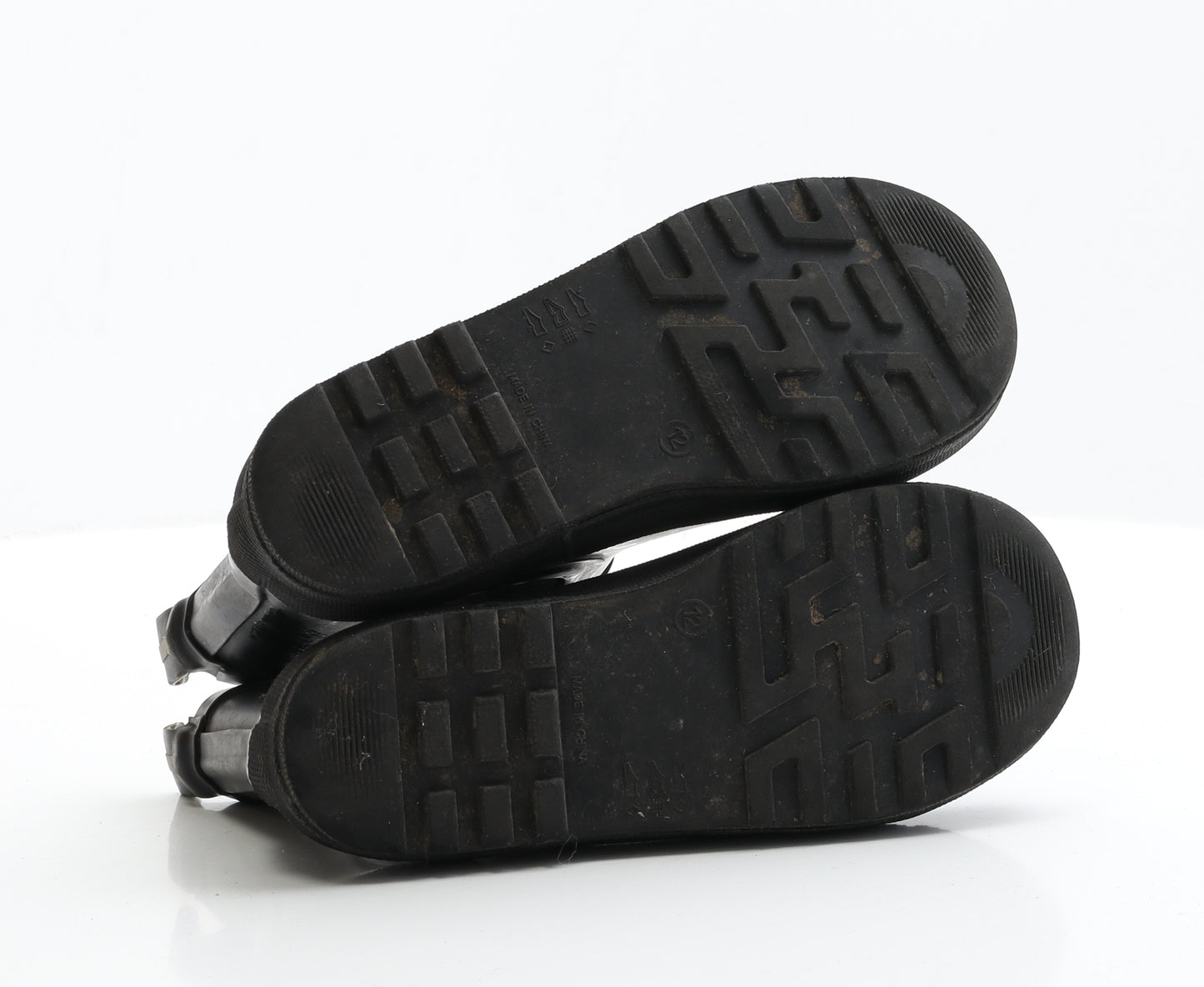 Preworn Boys Black Rubber Wellies Boot UK 12