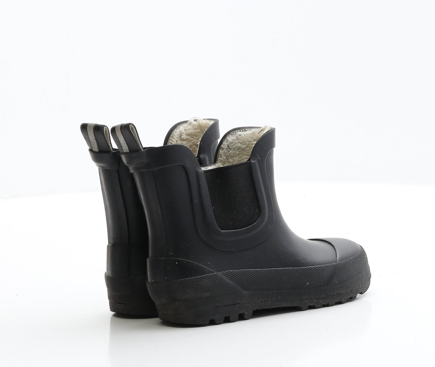 Preworn Boys Black Rubber Wellies Boot UK 6