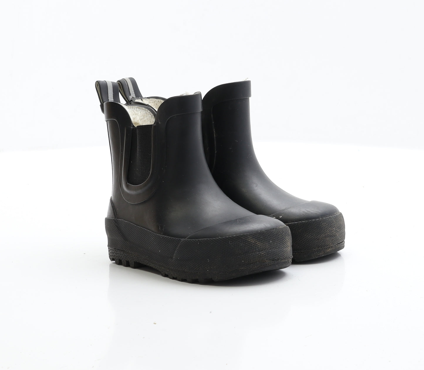 Preworn Boys Black Rubber Wellies Boot UK 6