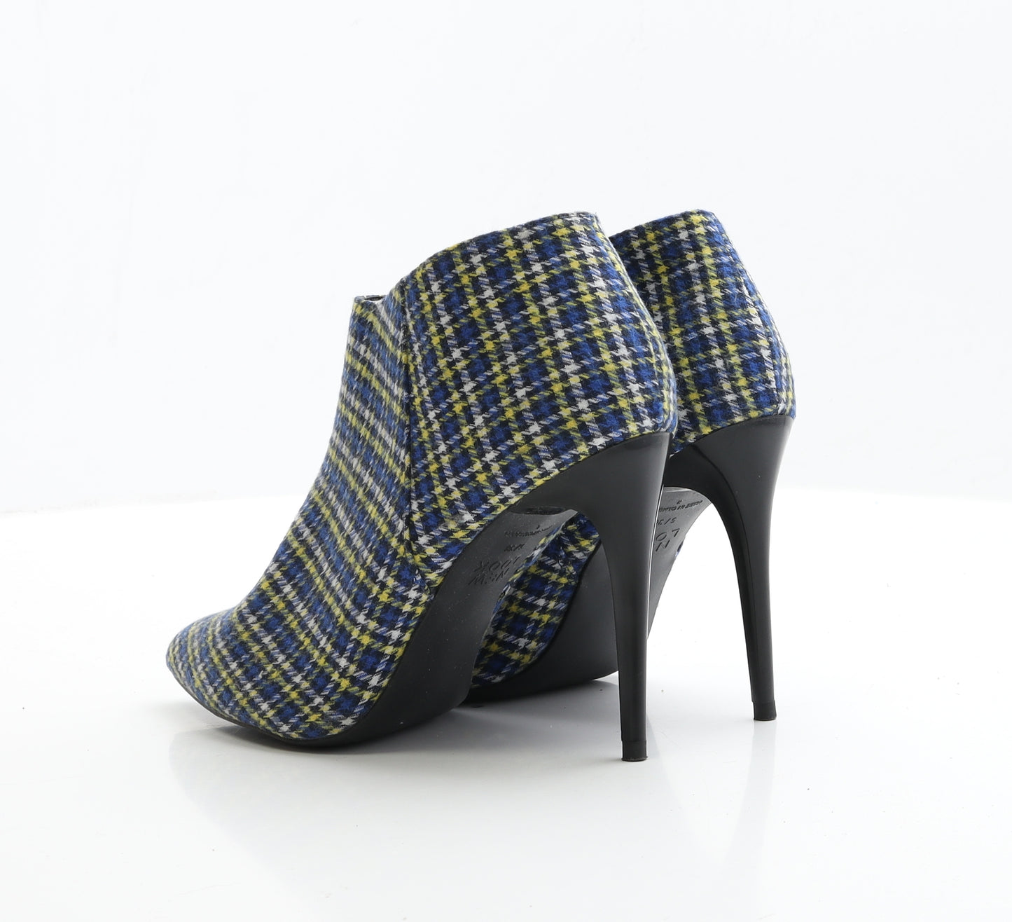New Look Womens Multicoloured Plaid Fabric Bootie Boot UK 5 EUR 38