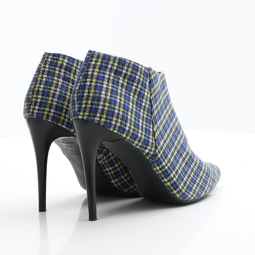 New Look Womens Multicoloured Plaid Fabric Bootie Boot UK 5 EUR 38