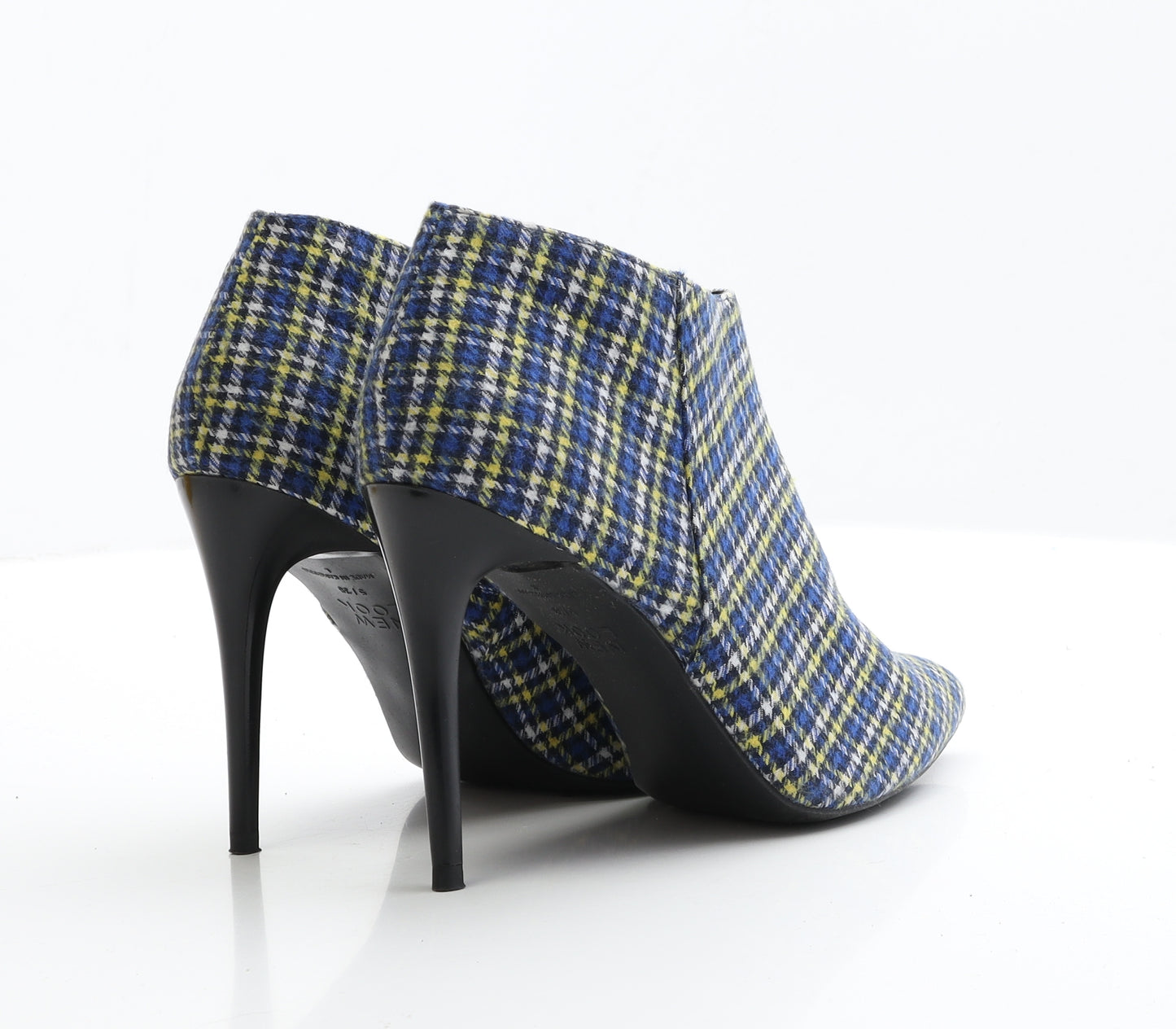 New Look Womens Multicoloured Plaid Fabric Bootie Boot UK 5 EUR 38