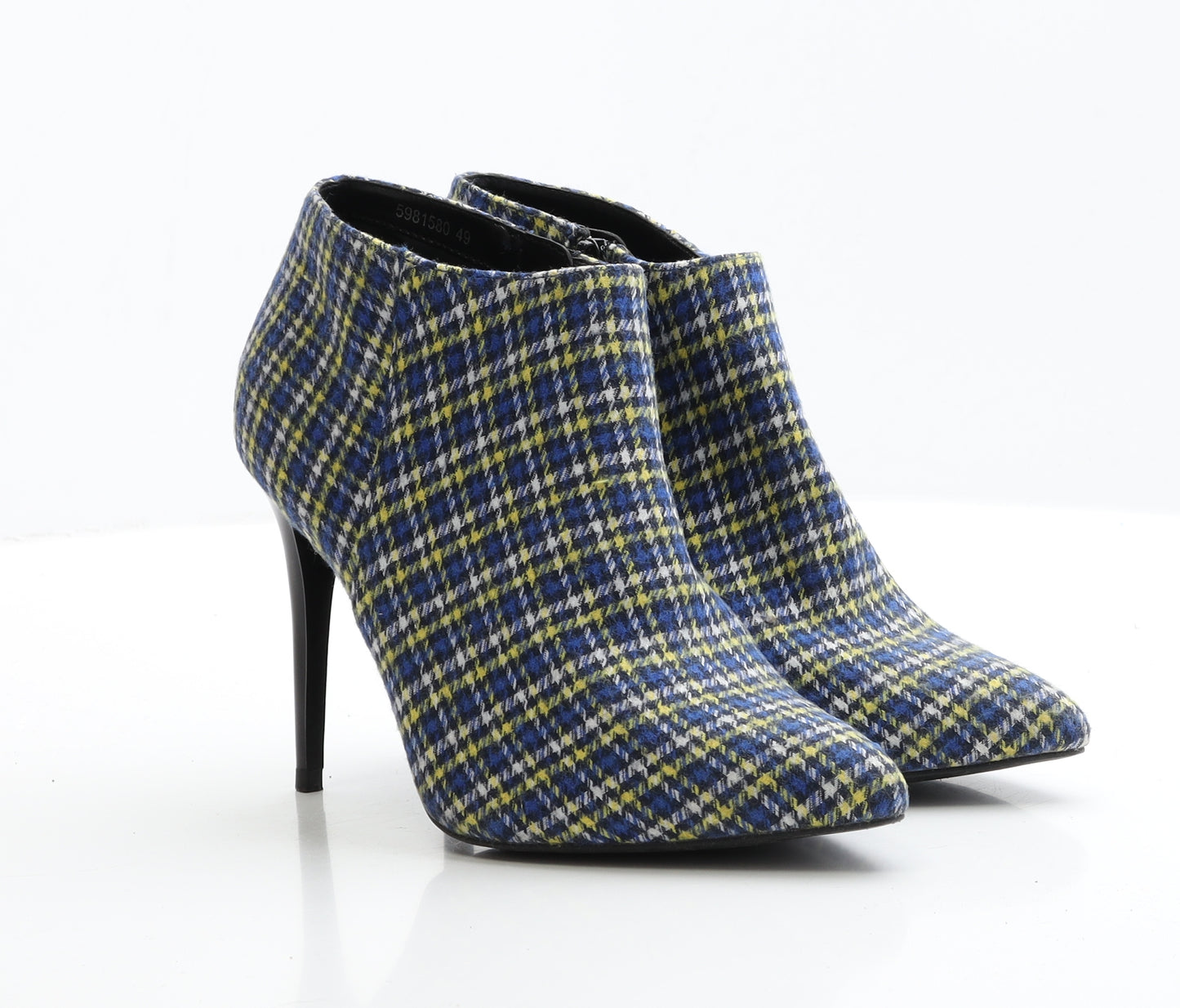 New Look Womens Multicoloured Plaid Fabric Bootie Boot UK 5 EUR 38