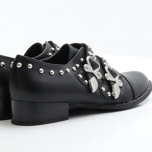 La Bottine Souriante Womens Black Faux Leather Loafer Flat UK 5 EUR 38