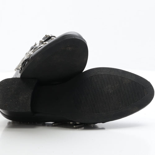 La Bottine Souriante Womens Black Faux Leather Loafer Flat UK 5 EUR 38