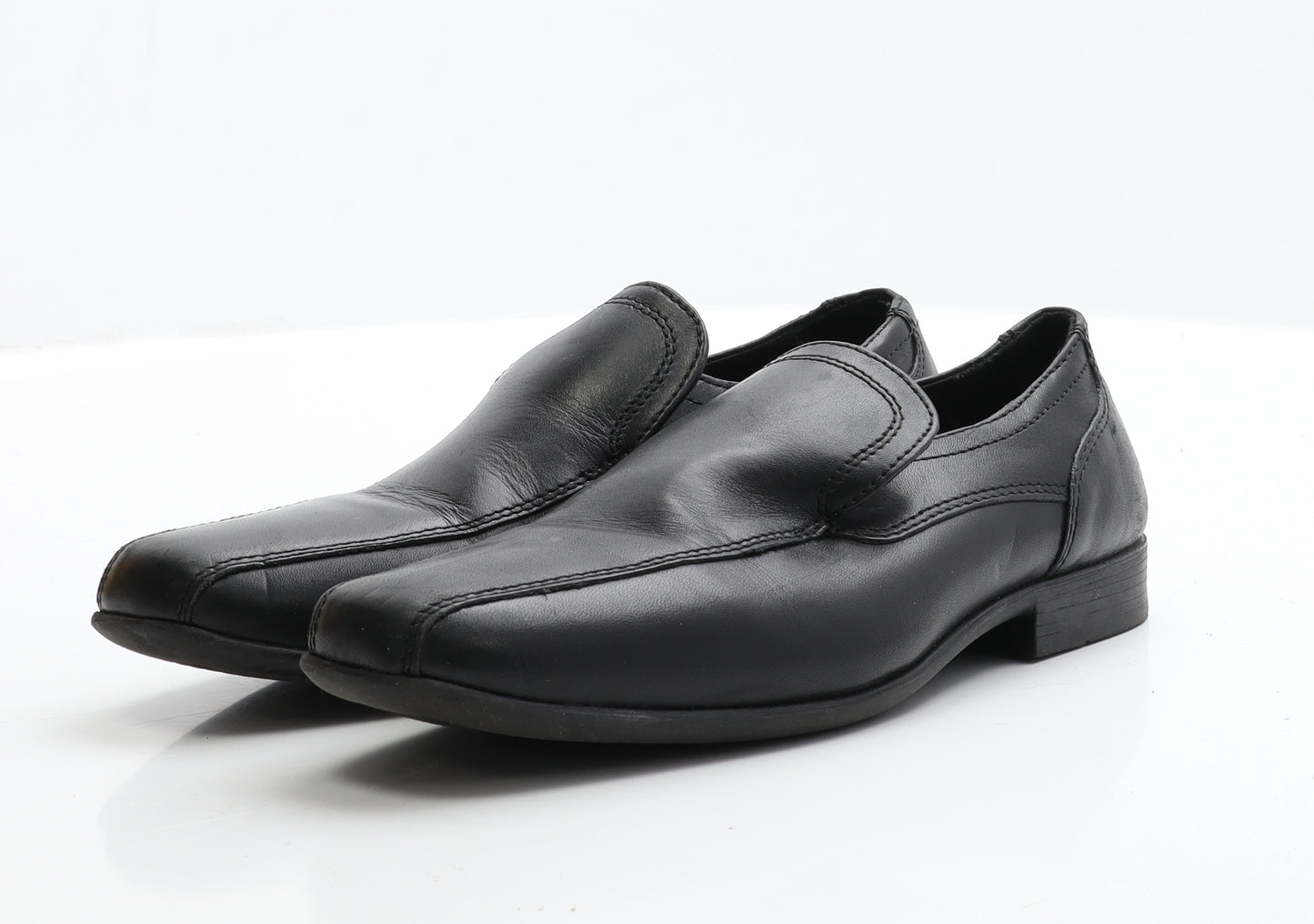 Preworn Boys Black Faux Leather Loafer Casual UK 3 EUR 36