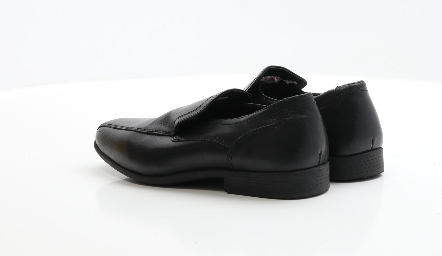 Preworn Boys Black Faux Leather Loafer Casual UK 3 EUR 36