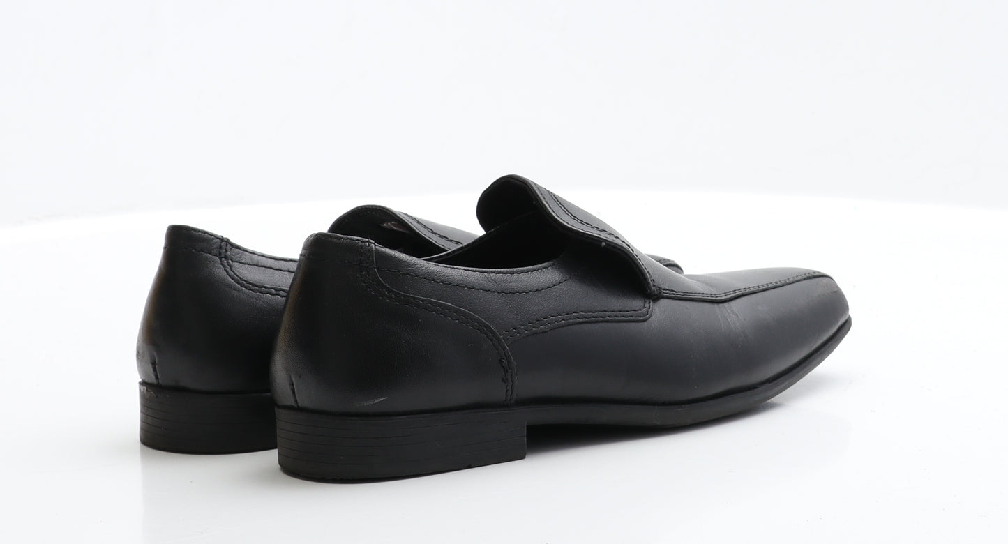 Preworn Boys Black Faux Leather Loafer Casual UK 3 EUR 36