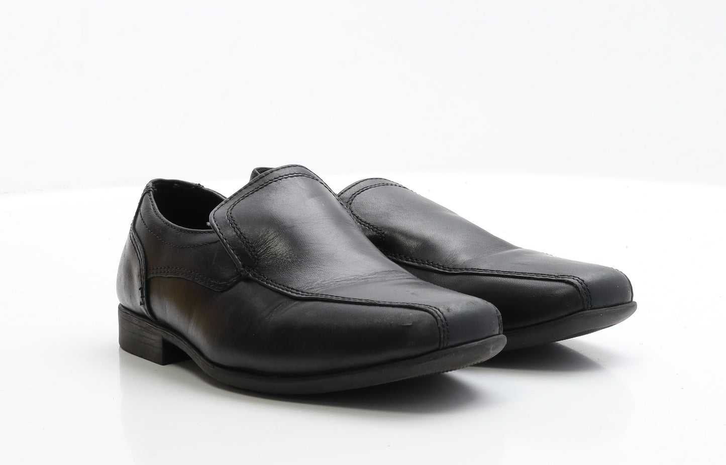 Preworn Boys Black Faux Leather Loafer Casual UK 3 EUR 36