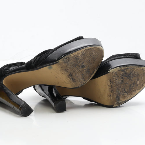 New Look Womens Black Faux Suede Platform Heel UK 5 EUR 38