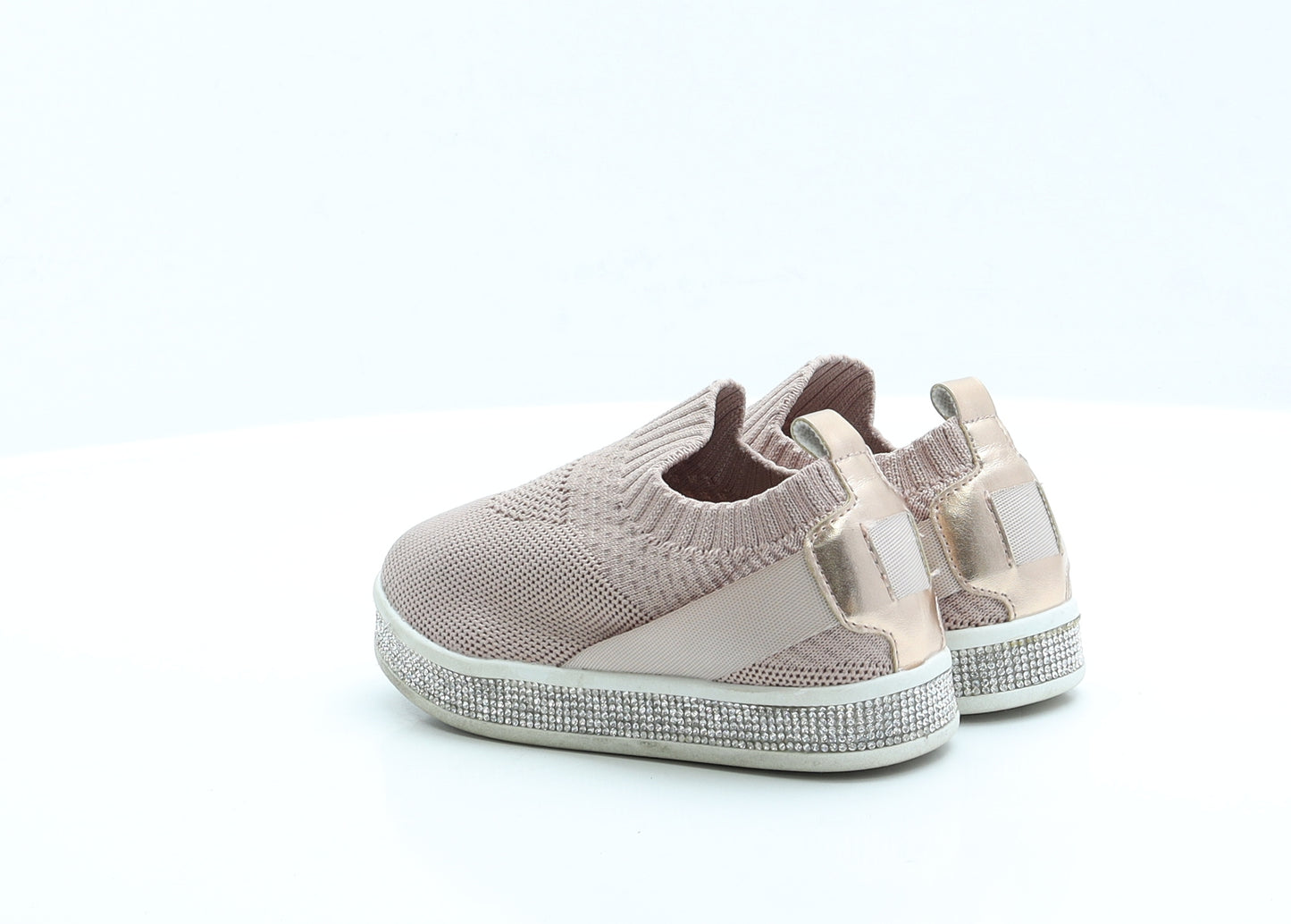 River Island Girls Pink Fabric Slip On Trainer UK 9 EUR 26