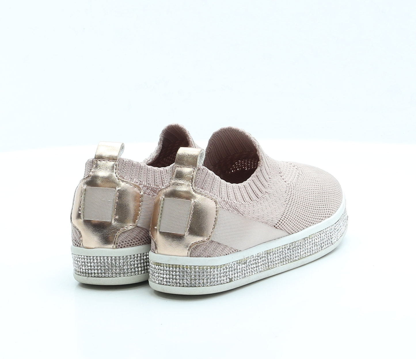 River Island Girls Pink Fabric Slip On Trainer UK 9 EUR 26