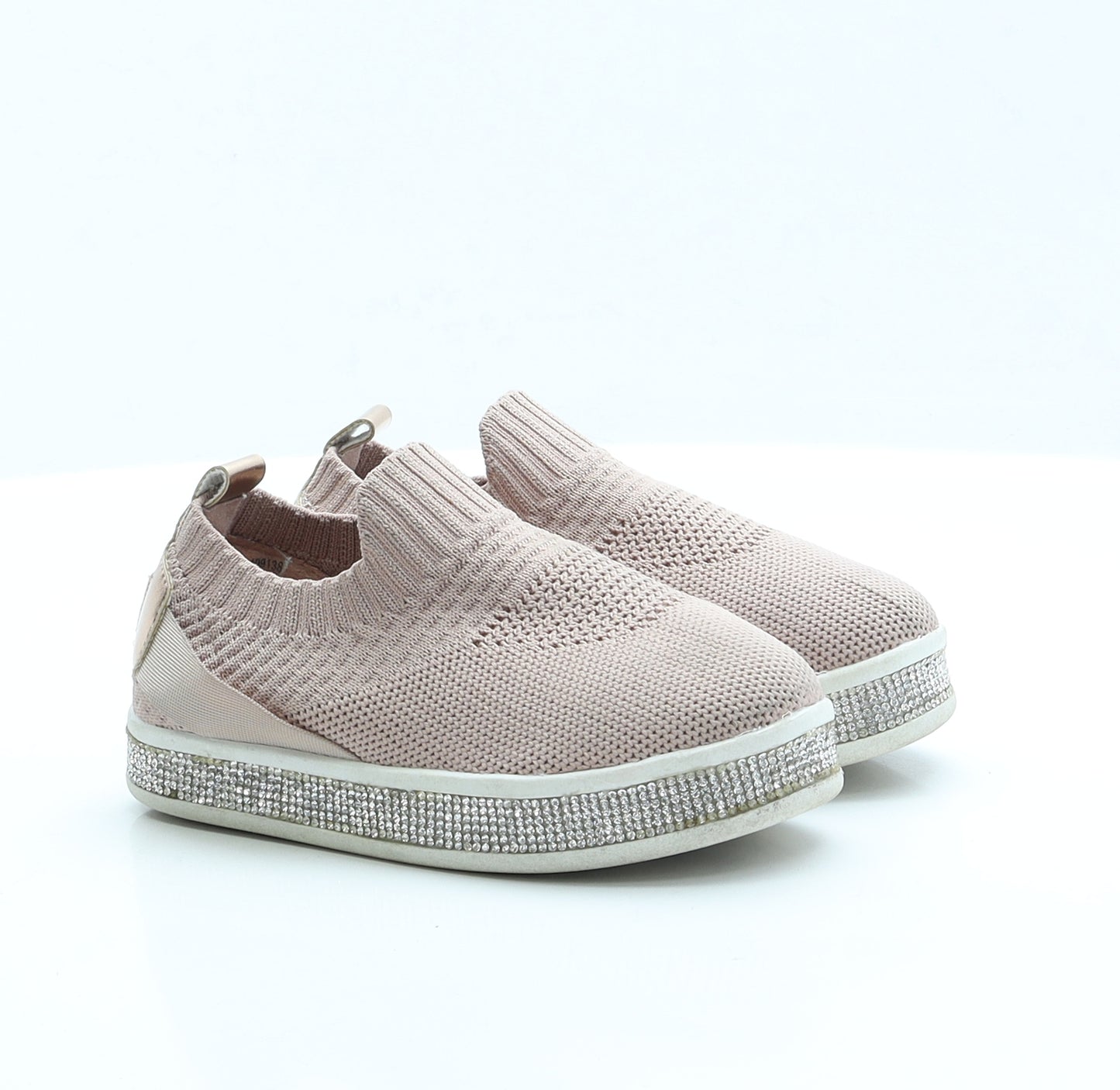 River Island Girls Pink Fabric Slip On Trainer UK 9 EUR 26
