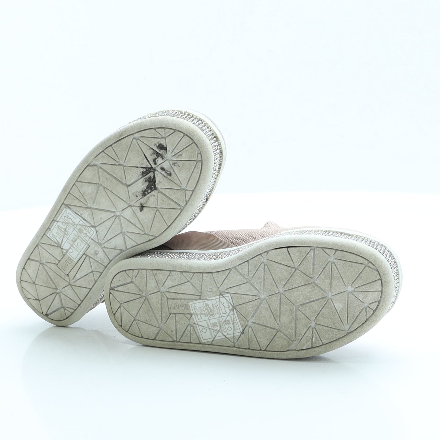 River Island Girls Pink Fabric Slip On Trainer UK 9 EUR 26