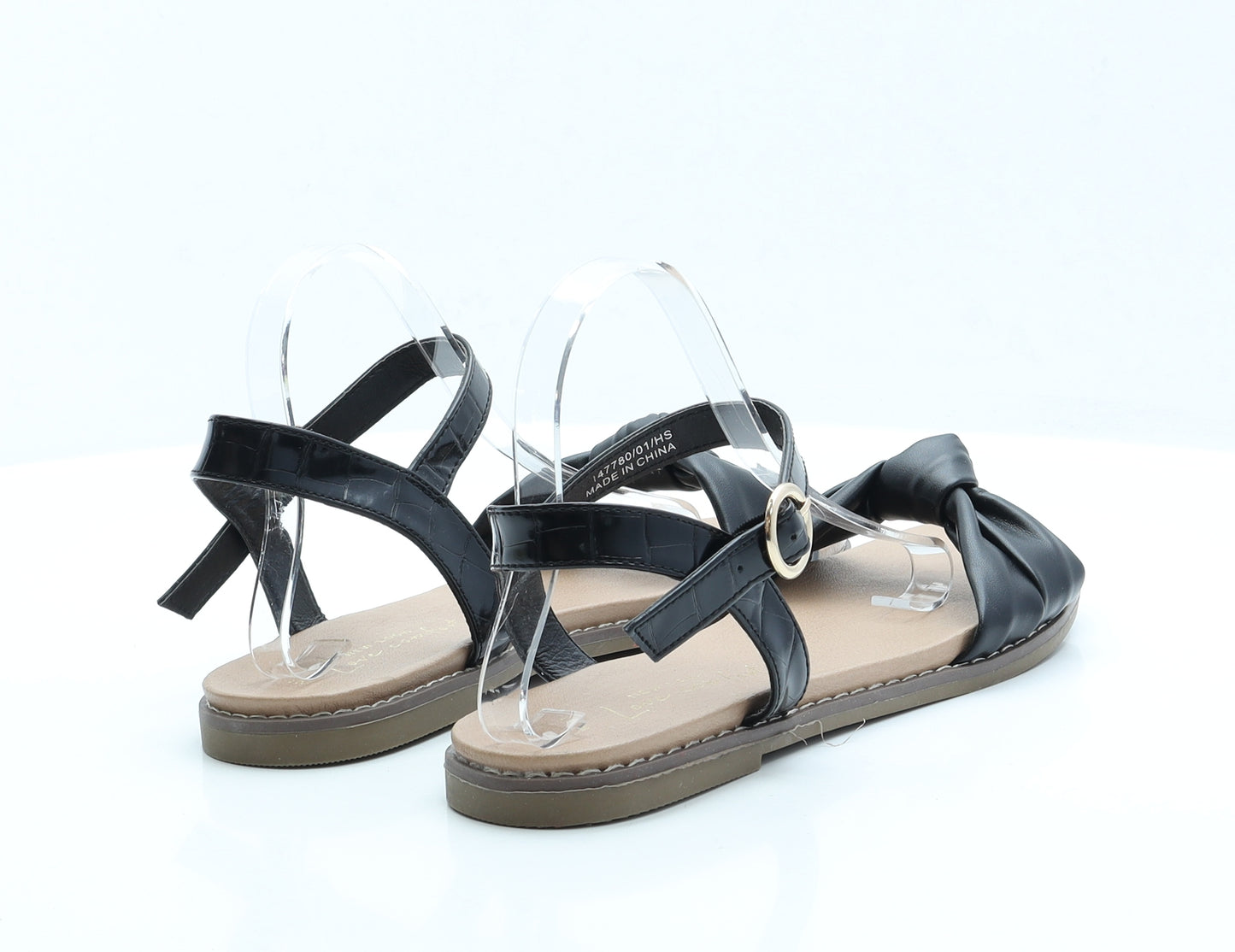 New Look Womens Black Faux Leather Slingback Sandal UK 8