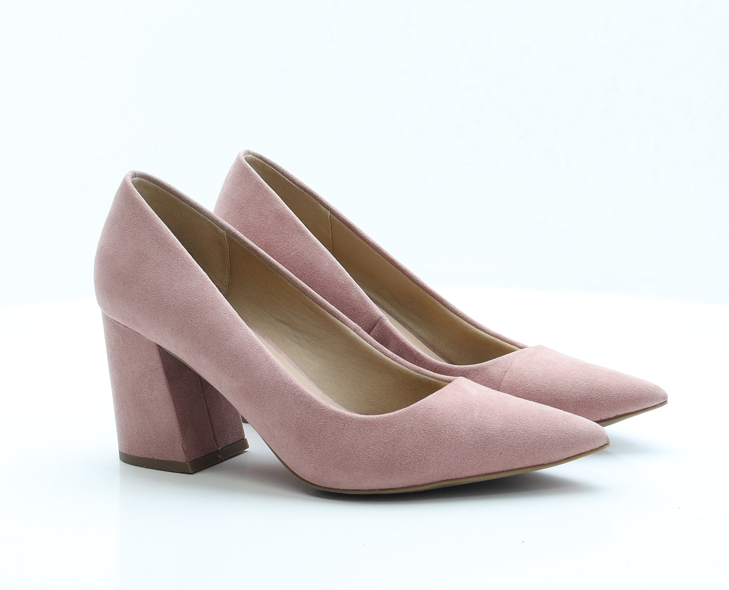 New Look Womens Pink Faux Suede Court Heel UK 7 EUR 40