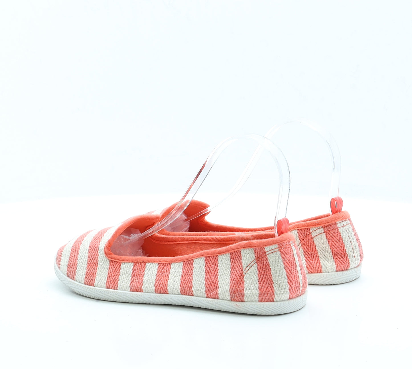 Atmosphere Womens Orange Striped Fabric Flat UK 5 EUR 38