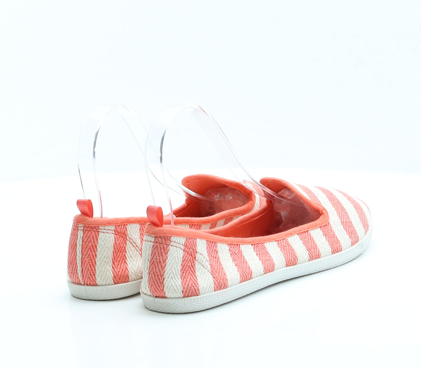 Atmosphere Womens Orange Striped Fabric Flat UK 5 EUR 38