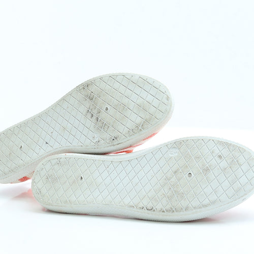 Atmosphere Womens Orange Striped Fabric Flat UK 5 EUR 38