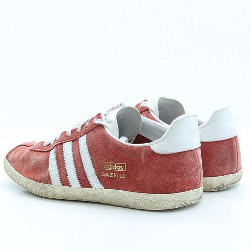 adidas Mens Red Faux Suede Trainer UK 10