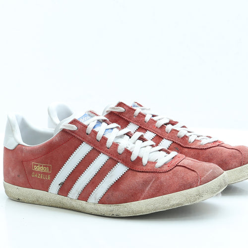 adidas Mens Red Faux Suede Trainer UK 10