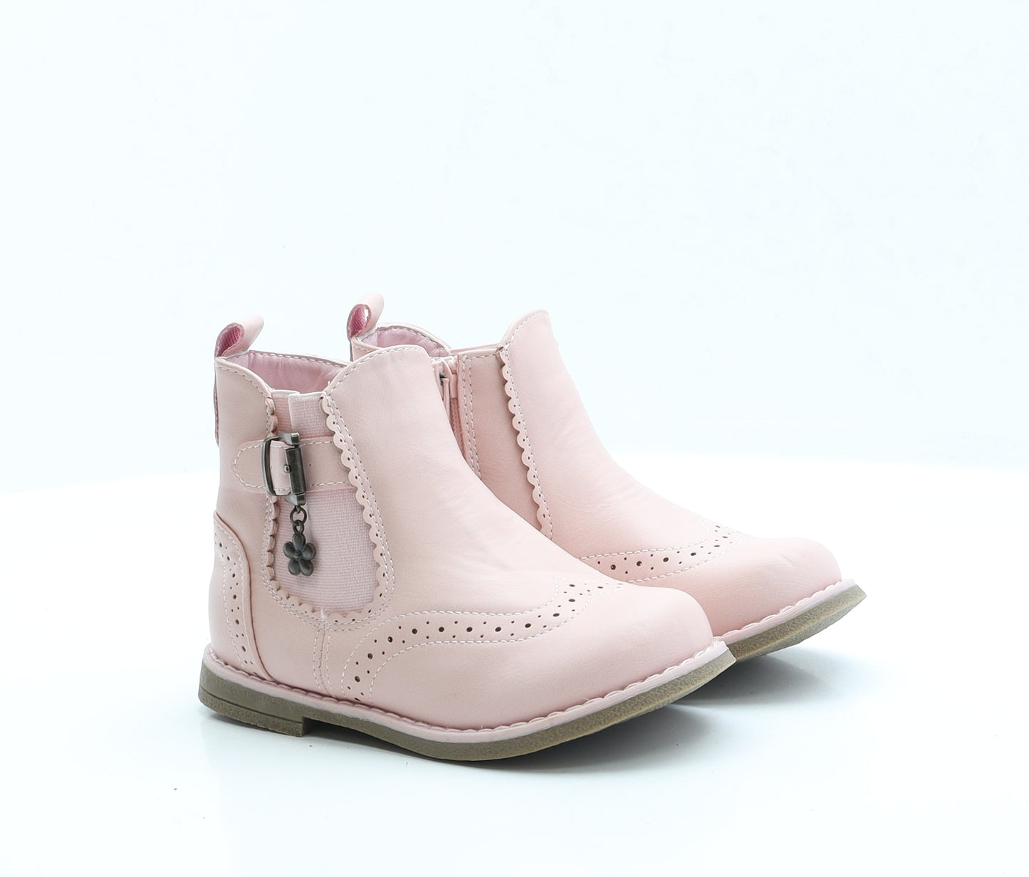 Boot Collection Girls Girls Pink Faux Leather Chelsea Boot UK 9