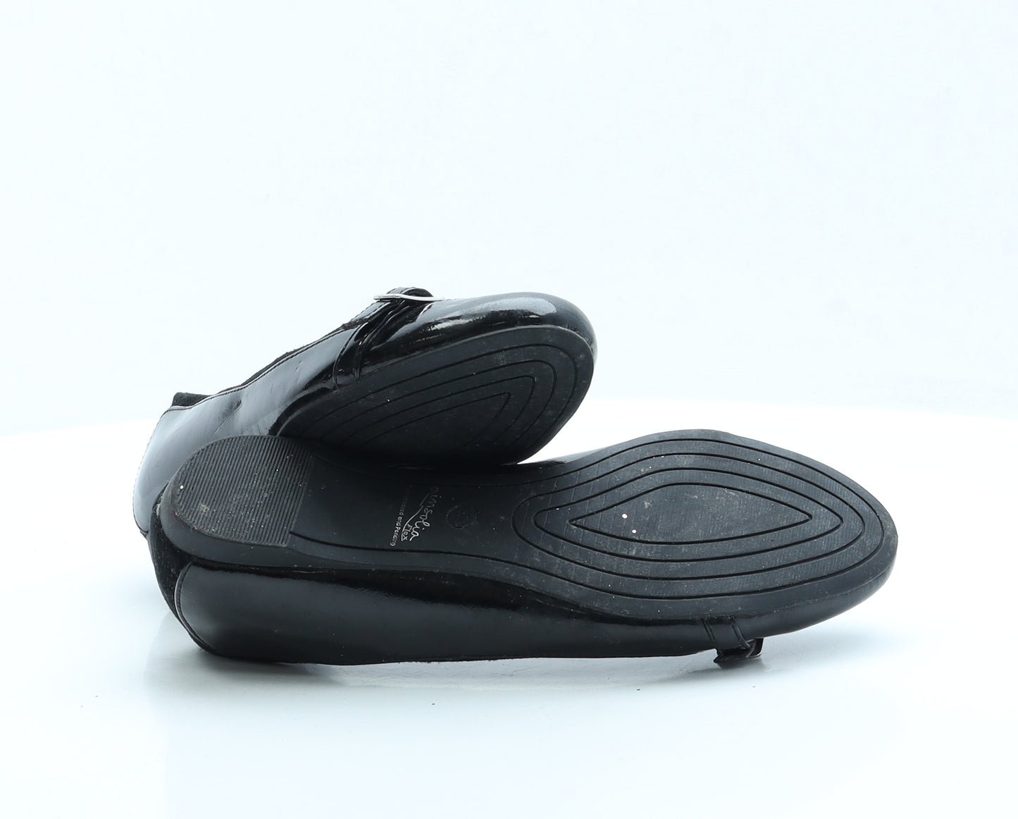 Marks and Spencer Womens Black Leather Ballet Flat UK 4