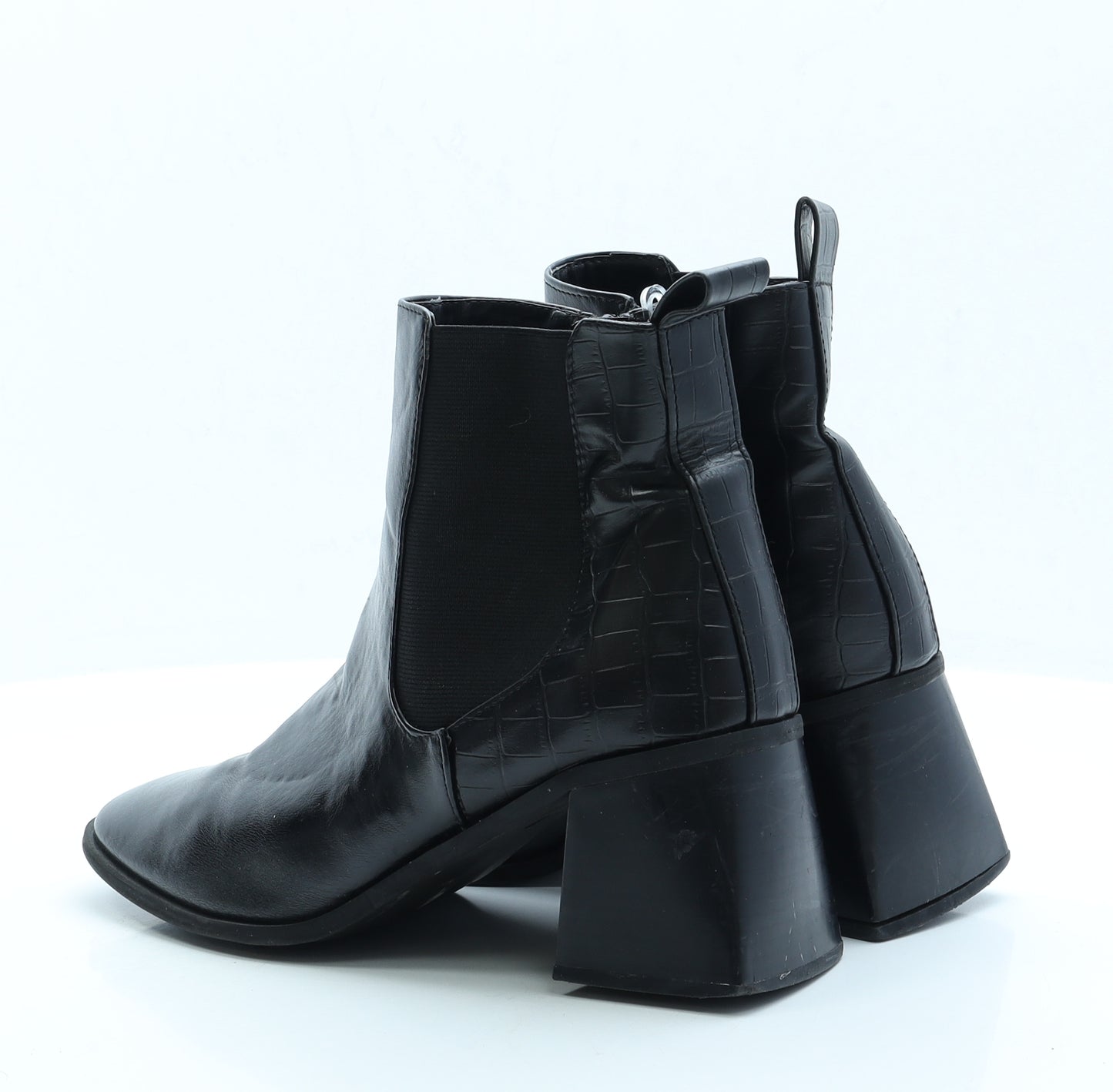 Simply Be Womens Black Faux Leather Bootie Boot UK 7