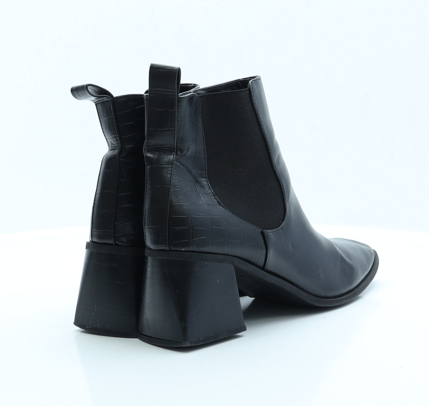 Simply Be Womens Black Faux Leather Bootie Boot UK 7