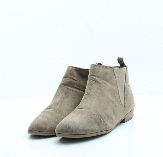 George Womens Brown Faux Fur Chelsea Boot UK 7