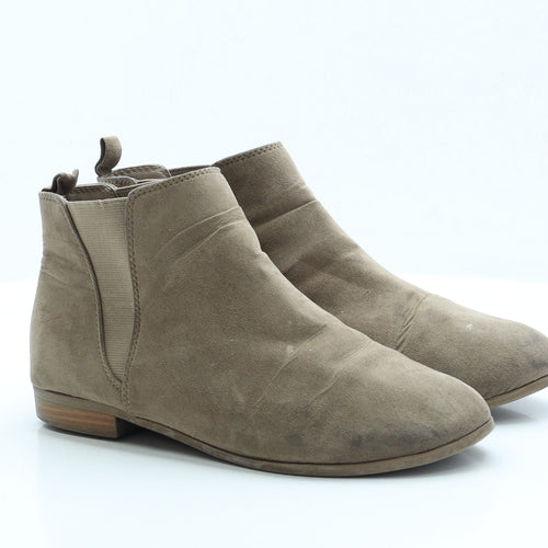 George Womens Brown Faux Fur Chelsea Boot UK 7