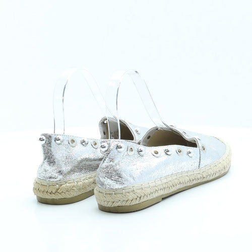 O'Moda Womens Silver Polyester Flat UK 6