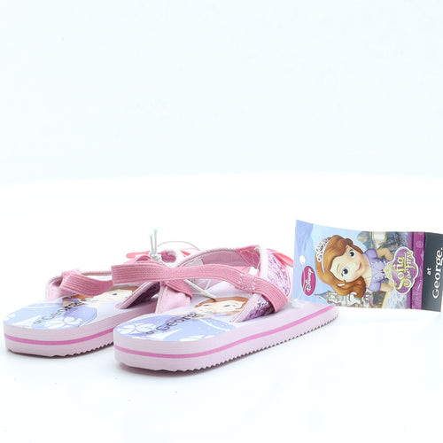 George Girls Pink Rubber Thong Flat UK 5 EUR 22 - Sofia the First