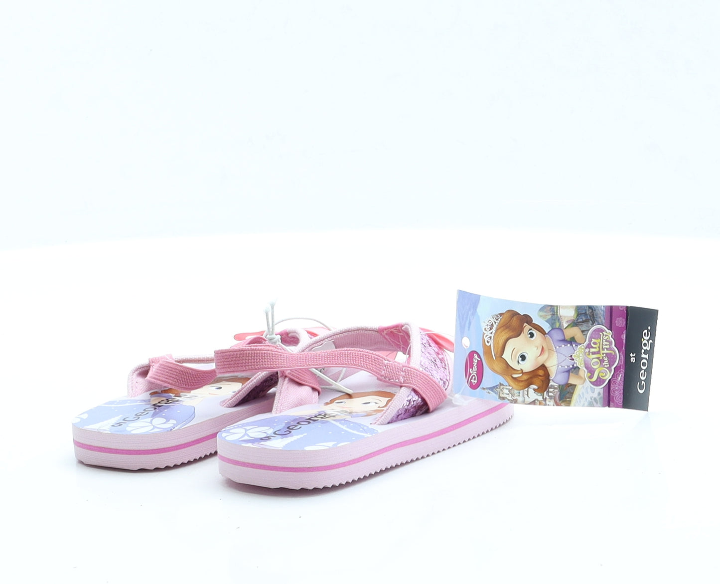 George Girls Pink Rubber Thong Flat UK 5 EUR 22 - Sofia the First