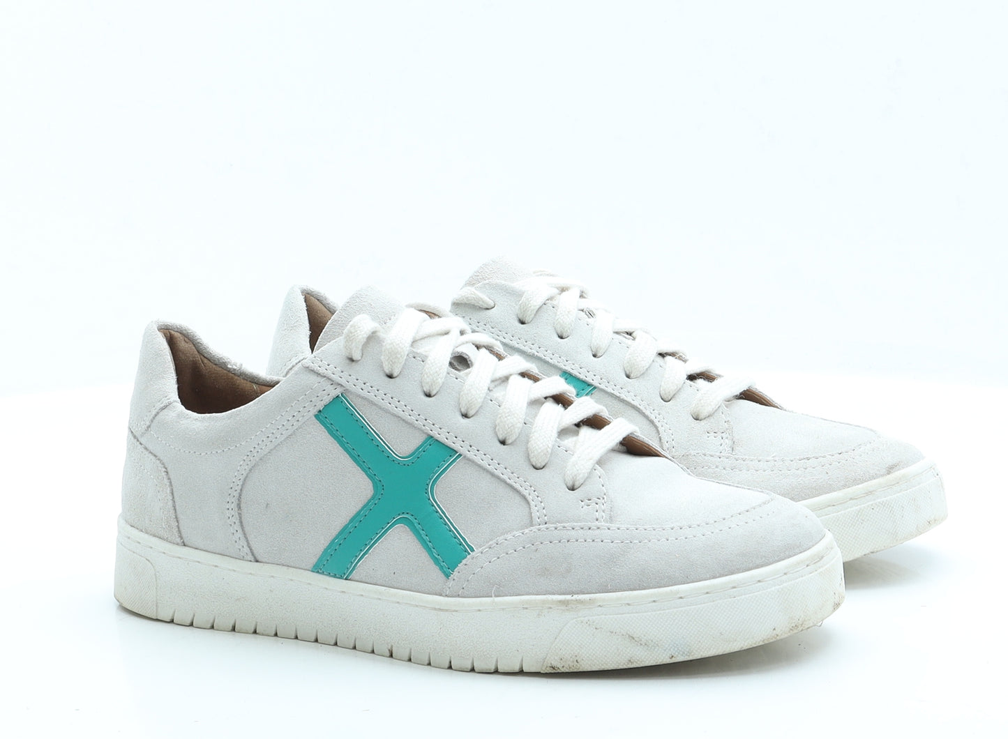 Marks and Spencer Womens Grey Leather Trainer UK 6