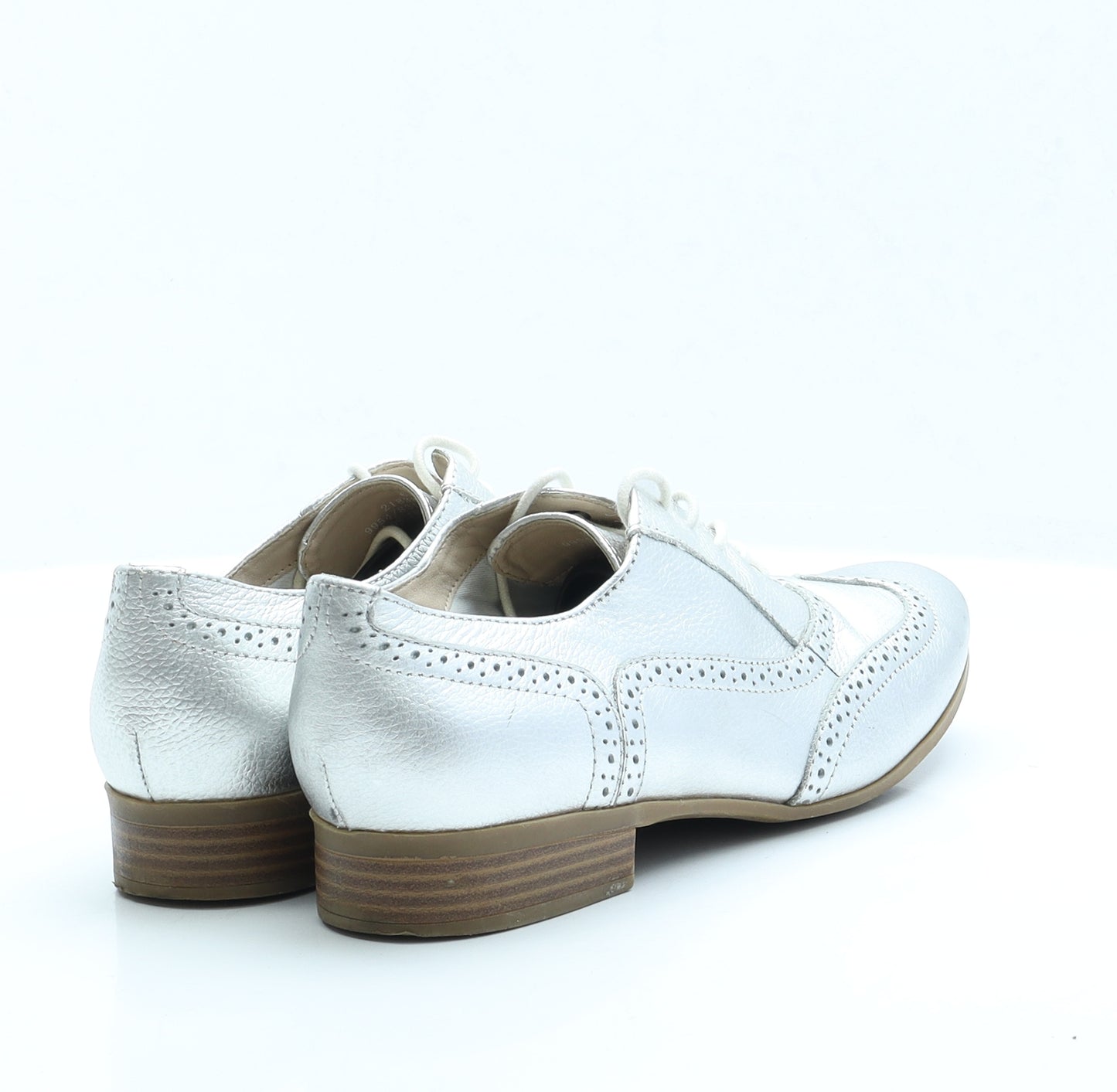 Marks and Spencer Womens Silver Faux Leather Flat UK 6