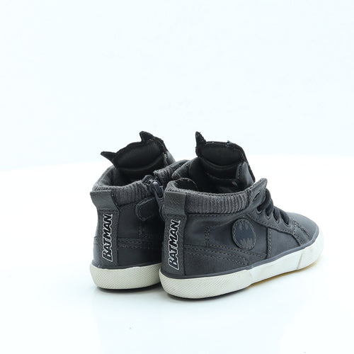 NEXT Boys Grey Faux Leather Trainer UK 4 - Batman