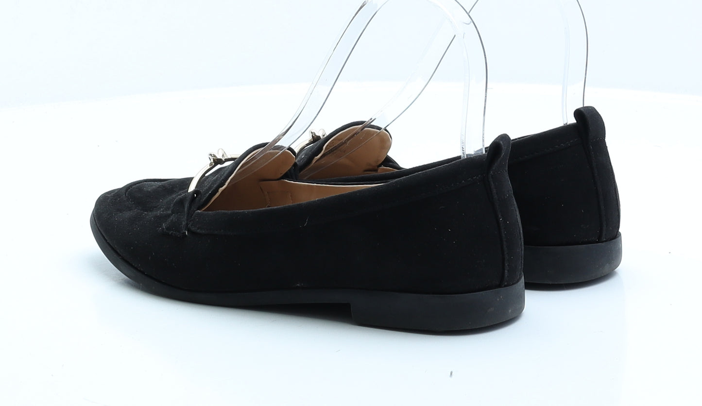 Dorothy Perkins Womens Black Faux Suede Flat UK 3 EUR 36 - Wide fit