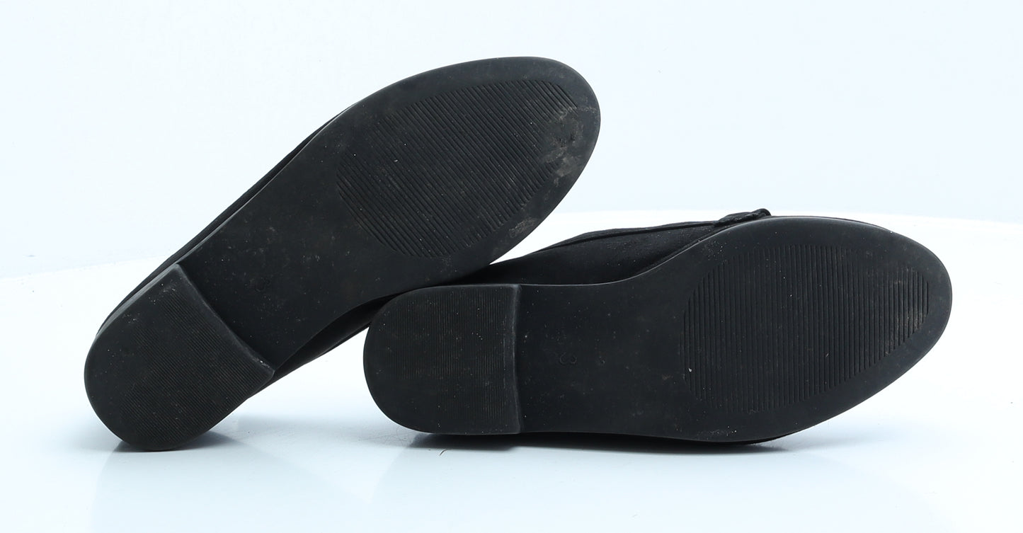 Dorothy Perkins Womens Black Faux Suede Flat UK 3 EUR 36 - Wide fit