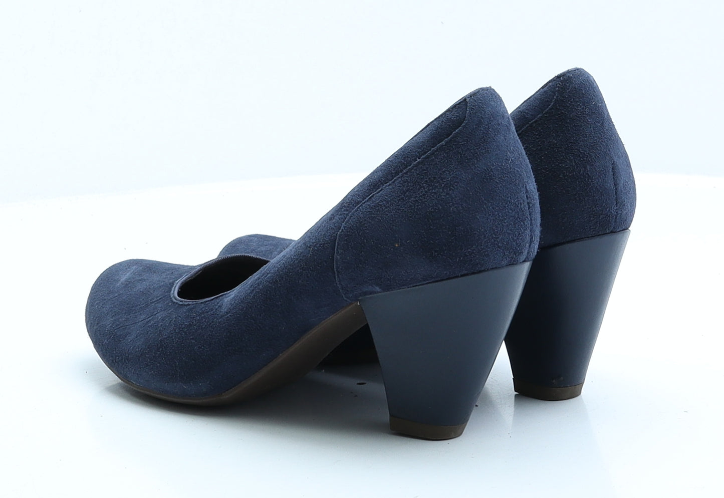 Clarks Womens Blue Faux Suede Court Heel UK 5 EUR 38